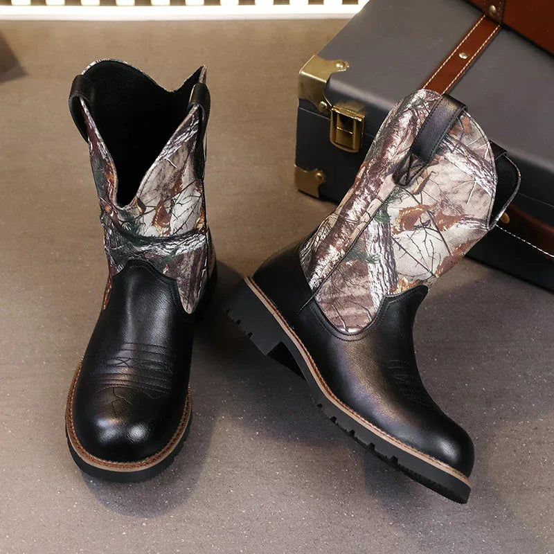 LUW Camo Western Cowboy Boots - Luxuryurbanwear