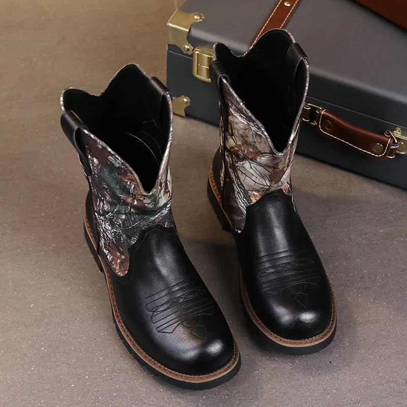 LUW Camo Western Cowboy Boots - Luxuryurbanwear