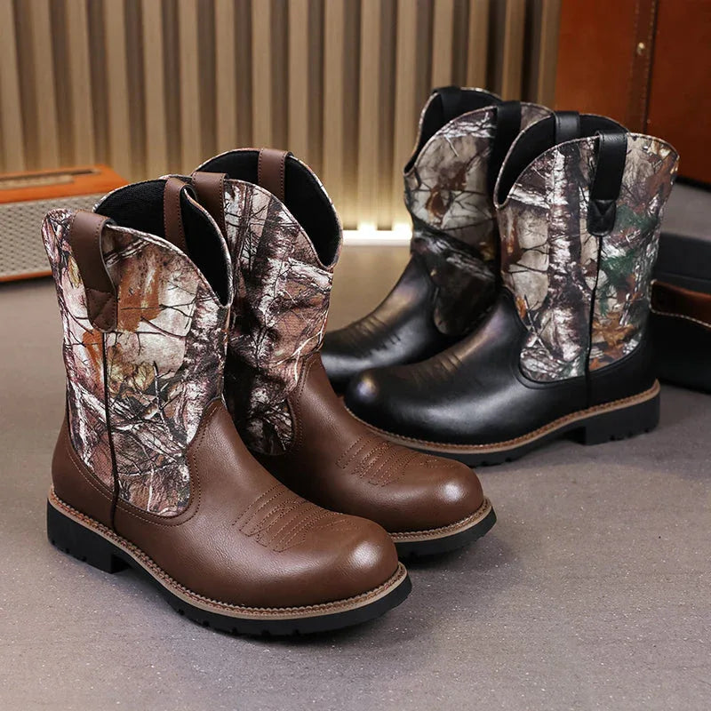 LUW Camo Western Cowboy Boots - Luxuryurbanwear