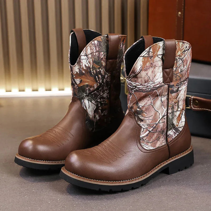 LUW Camo Western Cowboy Boots - Luxuryurbanwear