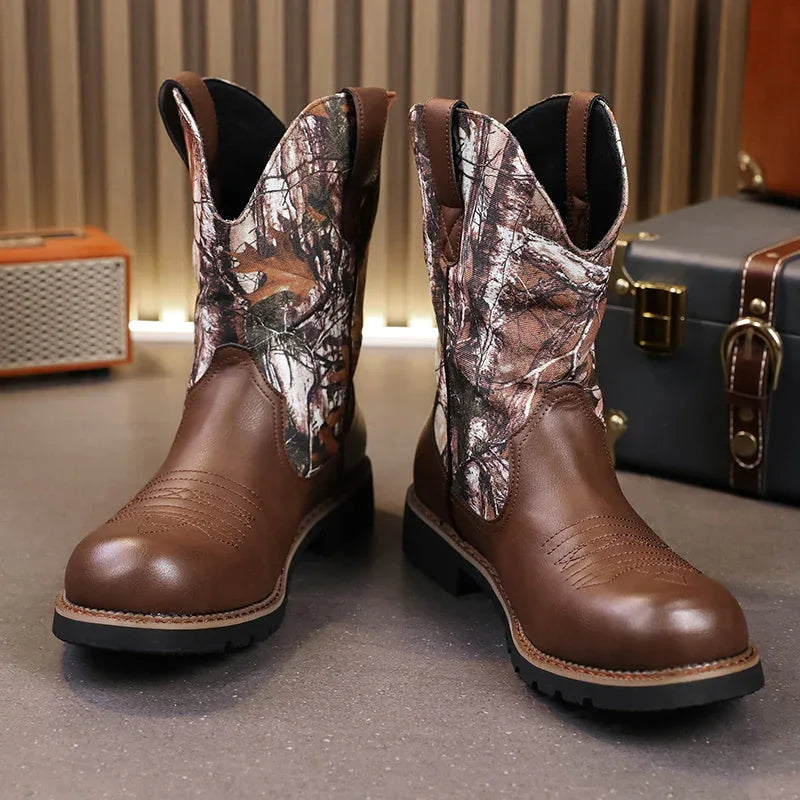 LUW Camo Western Cowboy Boots - Luxuryurbanwear