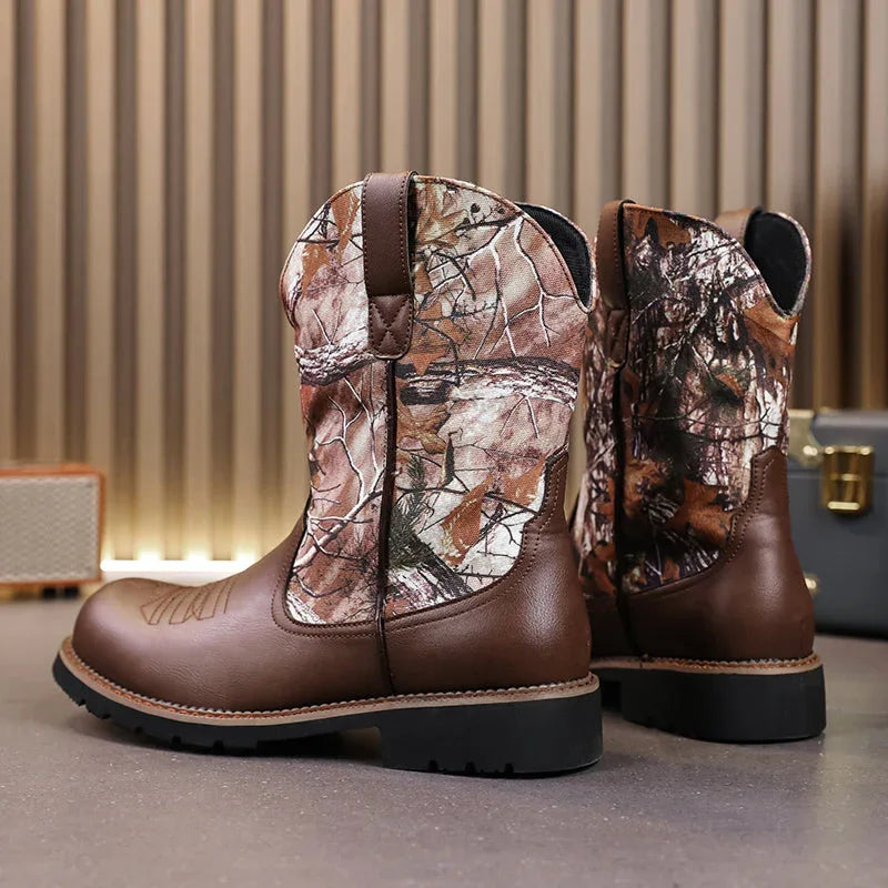 LUW Camo Western Cowboy Boots - Luxuryurbanwear