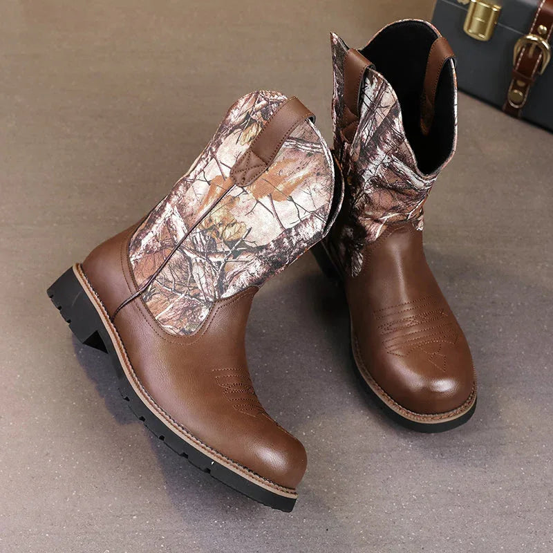 LUW Camo Western Cowboy Boots - Luxuryurbanwear