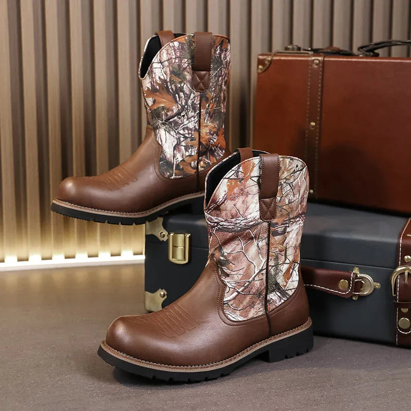LUW Camo Western Cowboy Boots - Luxuryurbanwear