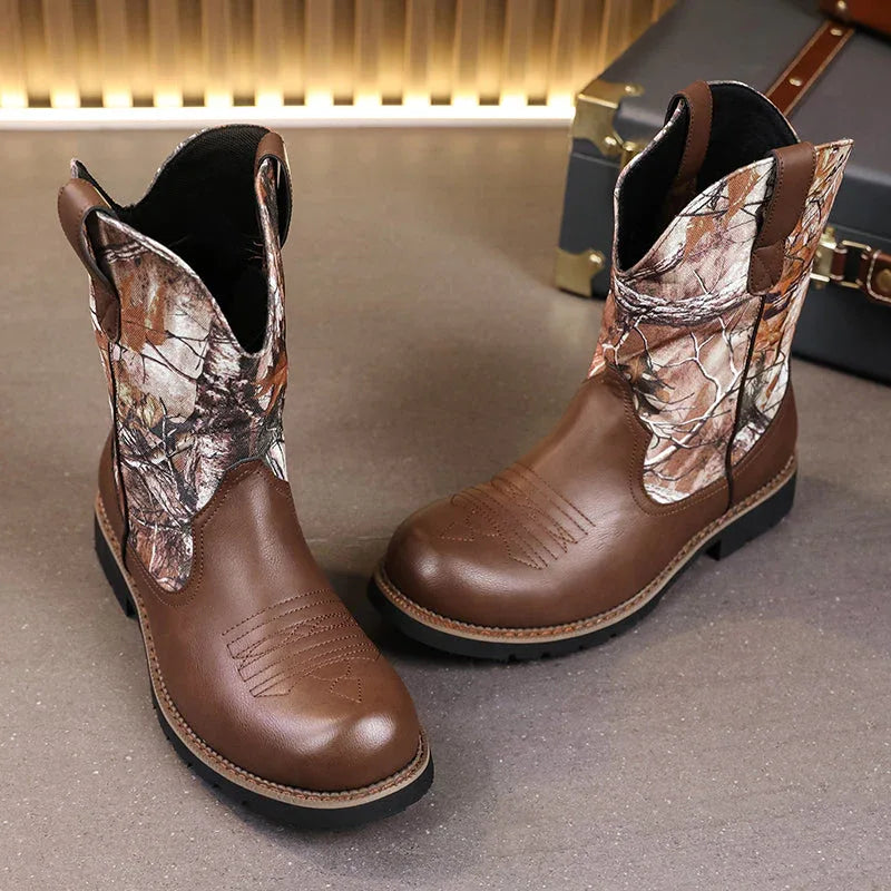 LUW Camo Western Cowboy Boots - Luxuryurbanwear