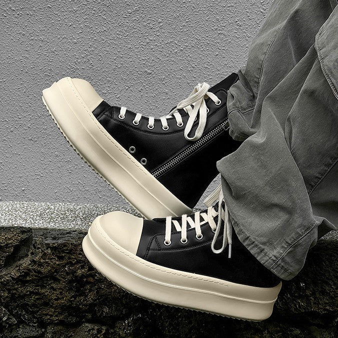 High-top Side Zipper Platform Sneakers - Luxury Tactical Streetwear Boots | LuxuryUrbanwear - Luxuryurbanwear