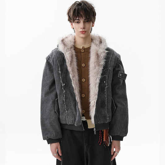 Vintage Distressed | Fur Winter Jacket - Luxuryurbanwear