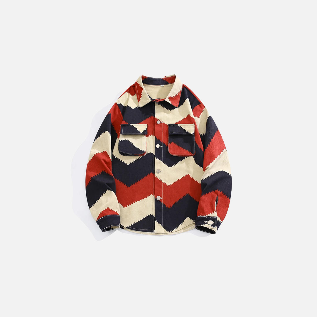 Contrasting Color Lapel Denim Jacket - Luxuryurbanwear