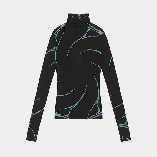 Abstract Line Graphic | Turtleneck Sweatshirt - Luxuryurbanwear