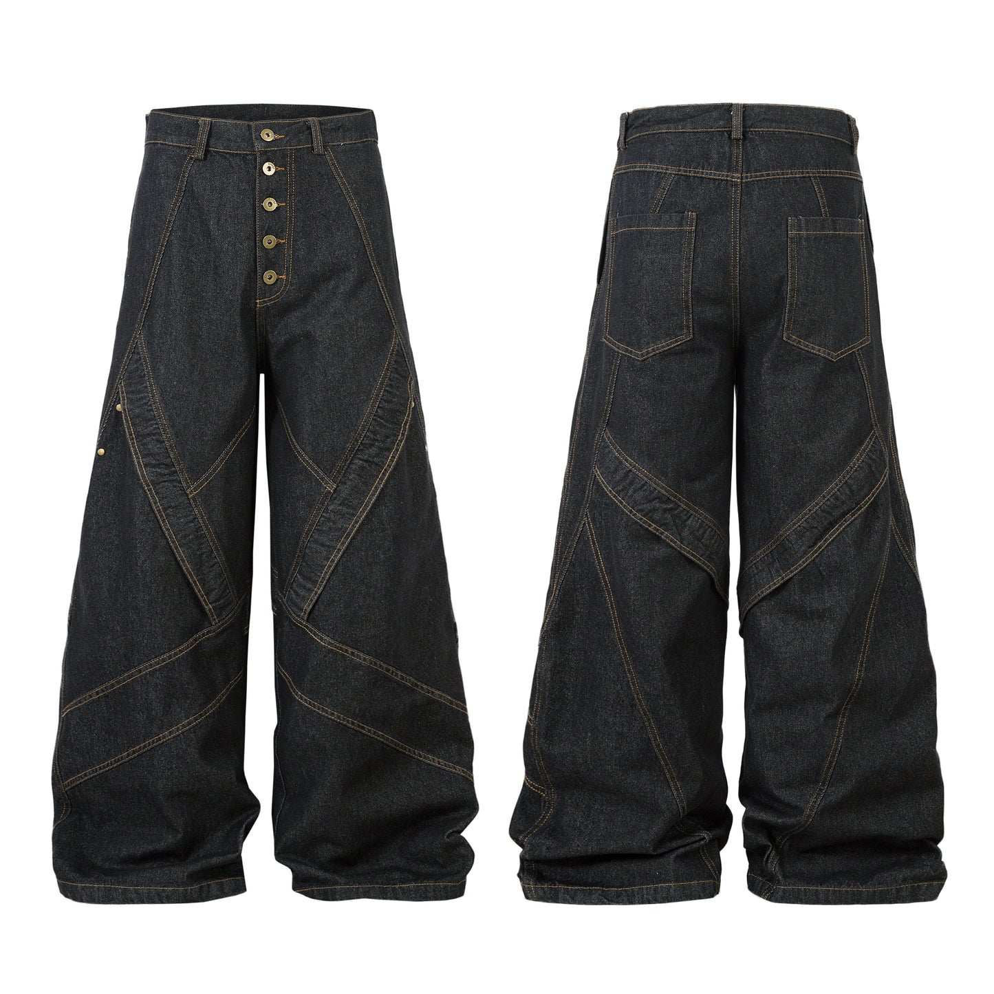 Minimal Panel Cut | Baggy Jeans - Luxuryurbanwear