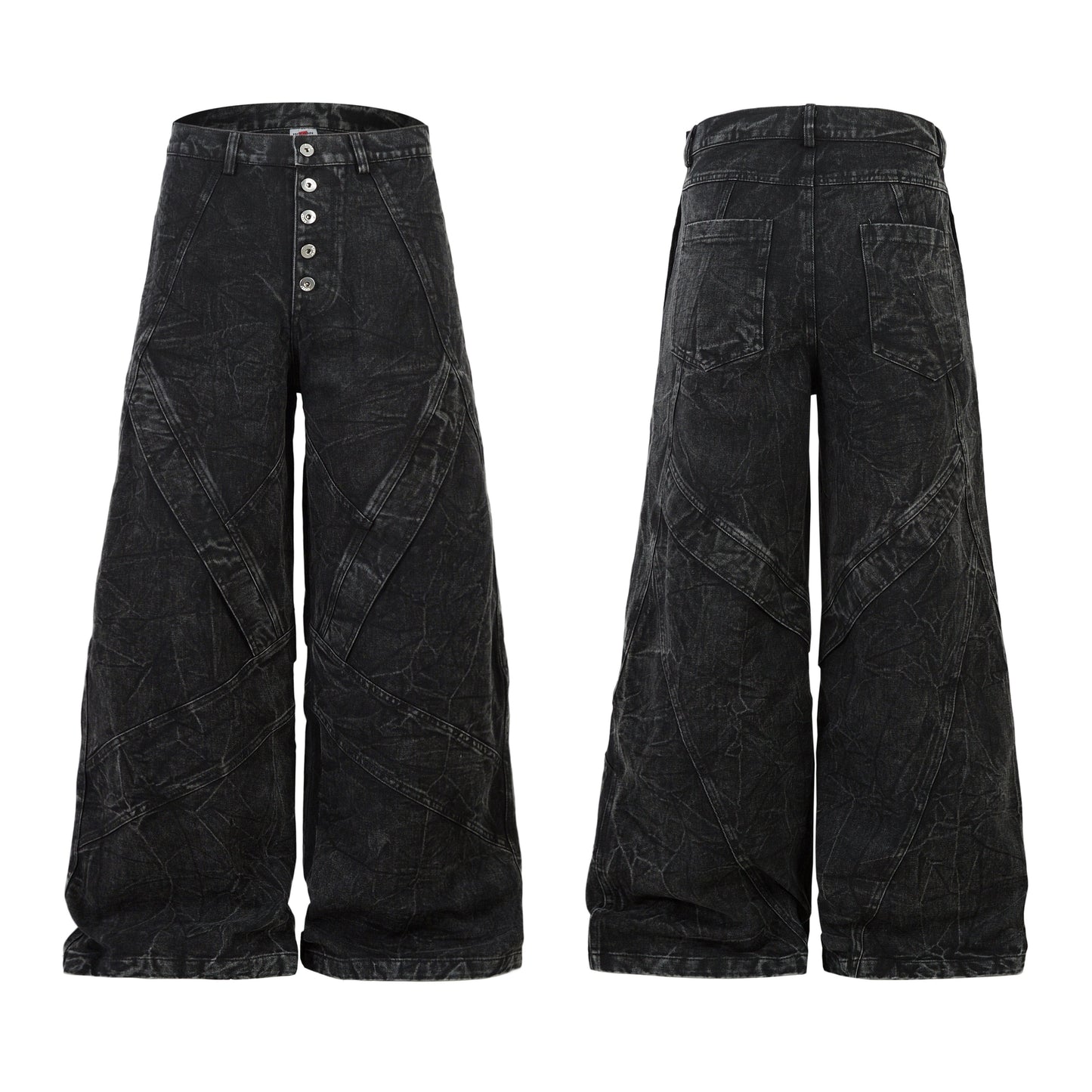 Crinkle Washed Structure | Baggy Jeans - Luxuryurbanwear