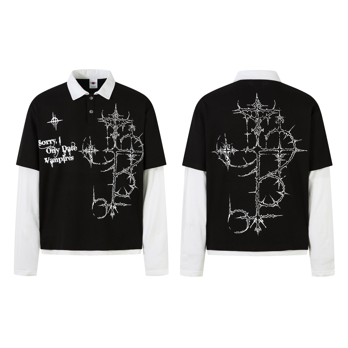 Vampire Graphic Design | Layered Sweatshirt - Luxuryurbanwear