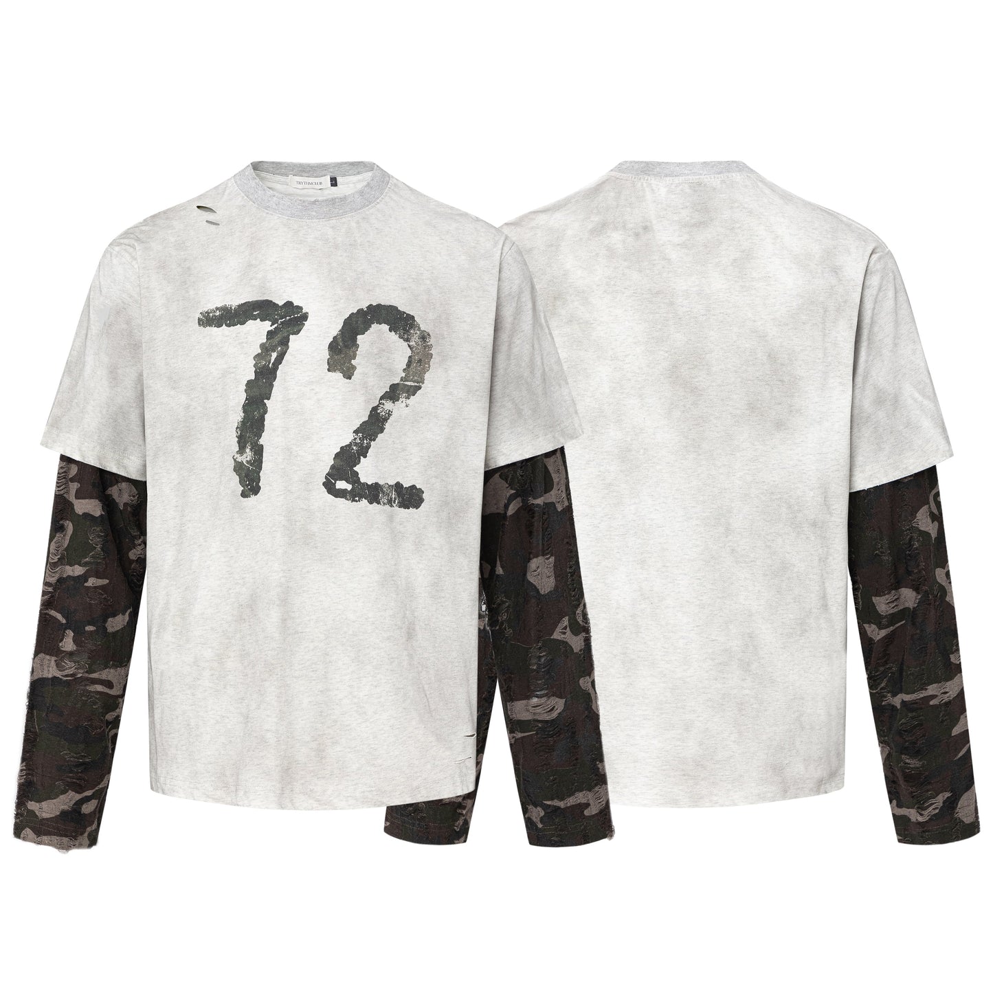 Camo Layered 72 Print | Vintage Sweatshirt - Luxuryurbanwear