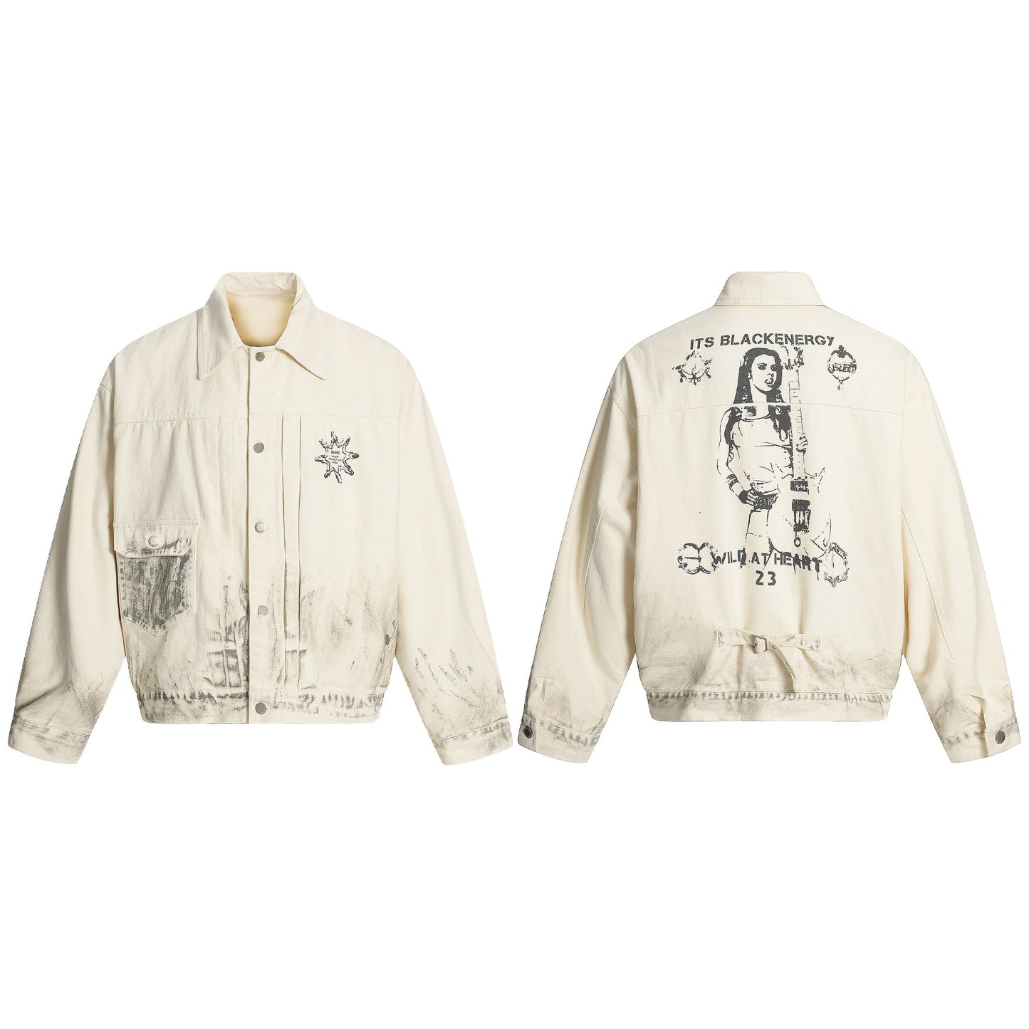 Distressed Washed Graphic | Street Jacket - Luxuryurbanwear