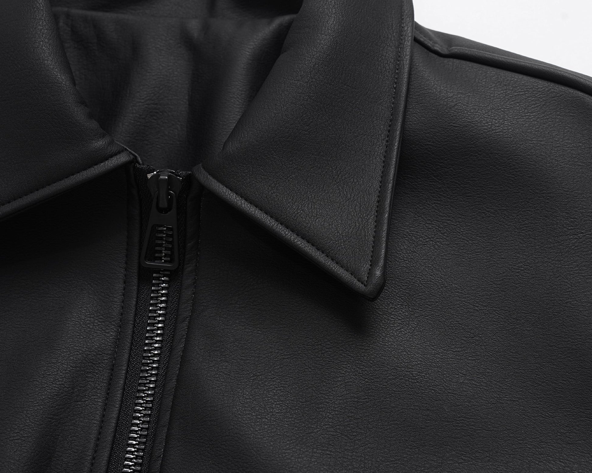 Black Essential | Faux Leather Jacket - Luxuryurbanwear