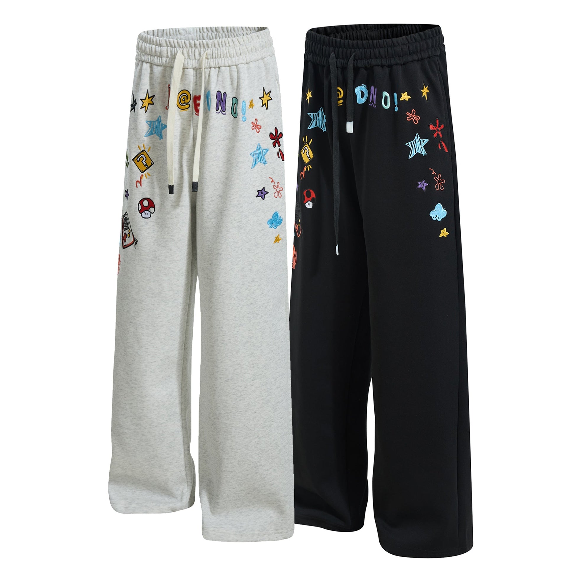 Cartoon Patch Decor | Loose Sweatpants - Luxuryurbanwear