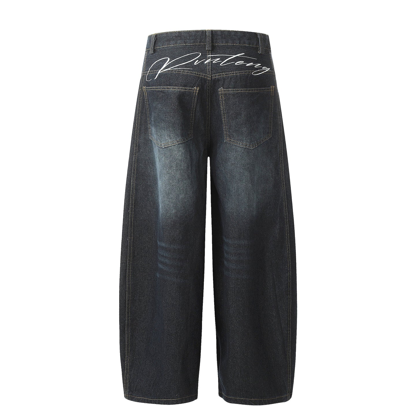 Winter Sky | Knitted Wide-Leg Denim Pants - Luxuryurbanwear