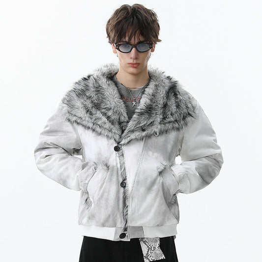 Faux-Fur Panel | Asymmetric Winter Jacket - Luxuryurbanwear