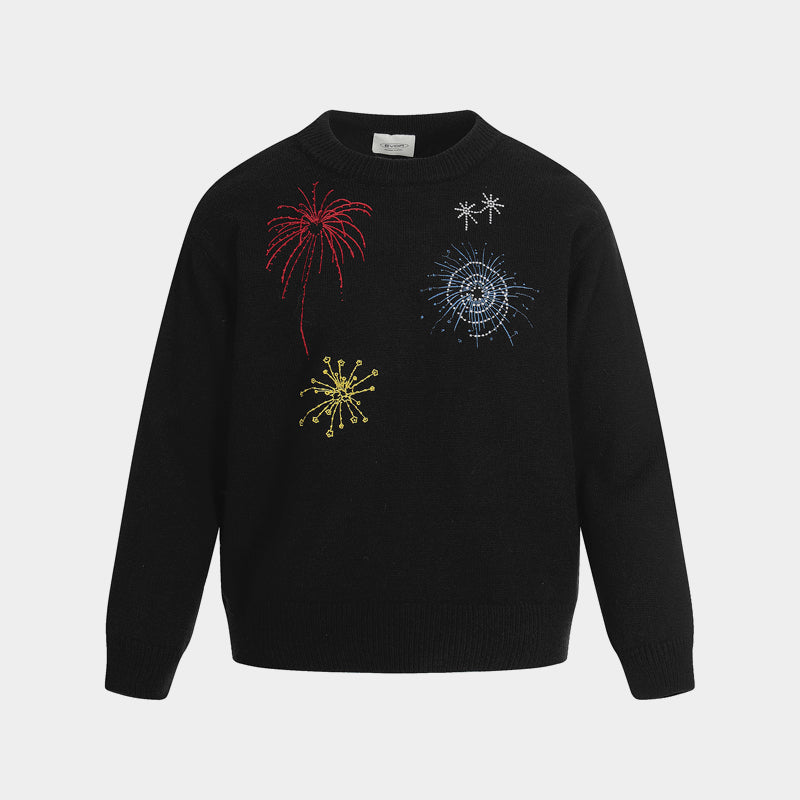 Fireworks Embroidered | Knit Casual Sweater - Luxuryurbanwear