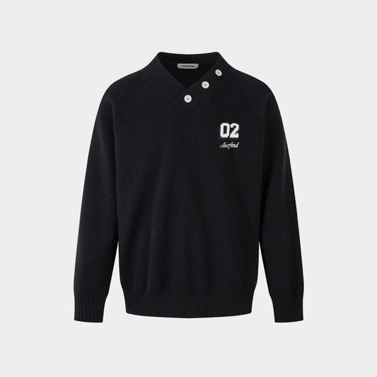 College Minimal | Knit V-neck Sweater - Luxuryurbanwear