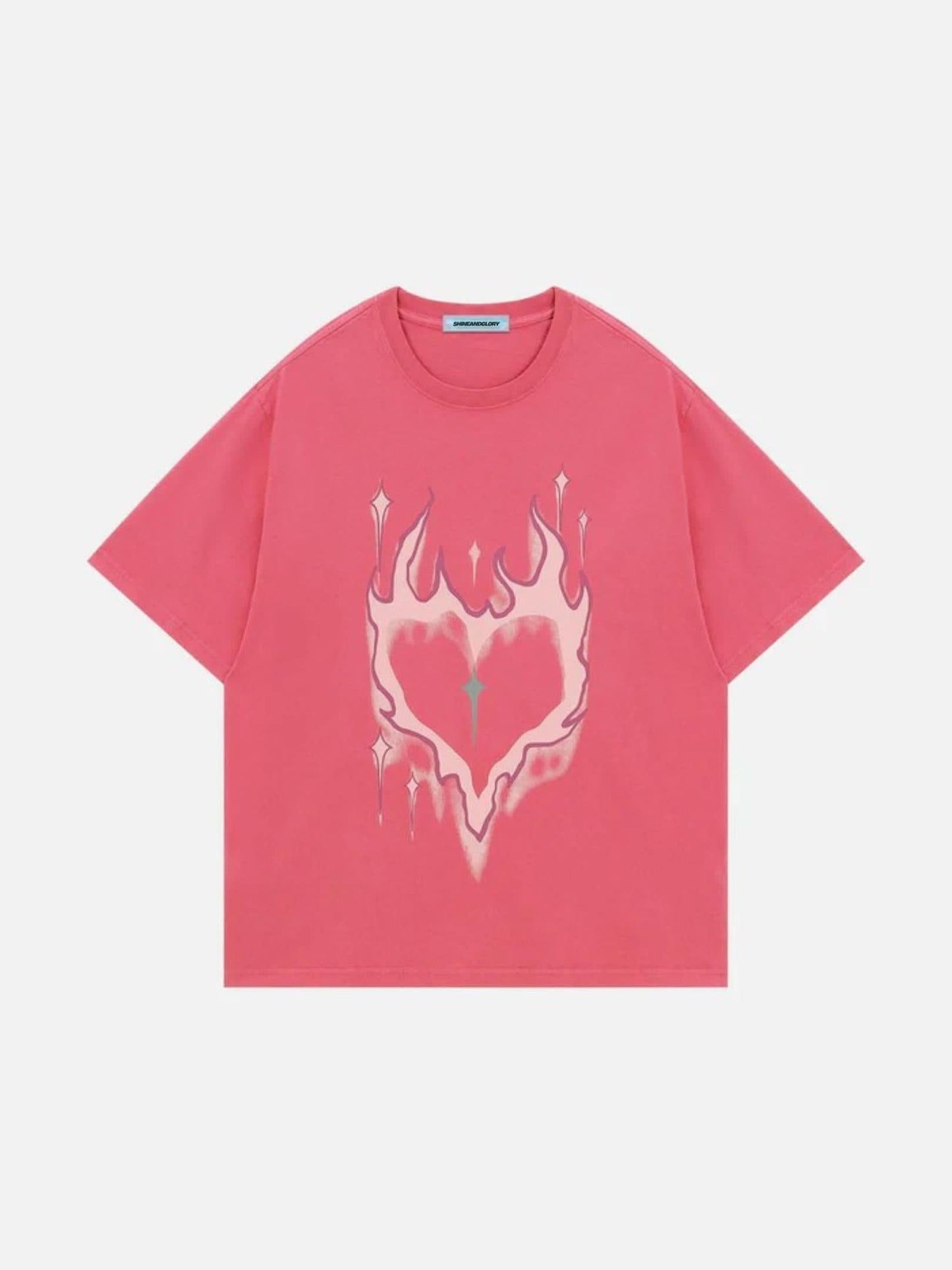 LUW "Heart-Flame" Graphic Tee - Luxury Heavyweight Unisex Streetwear T-Shirt
