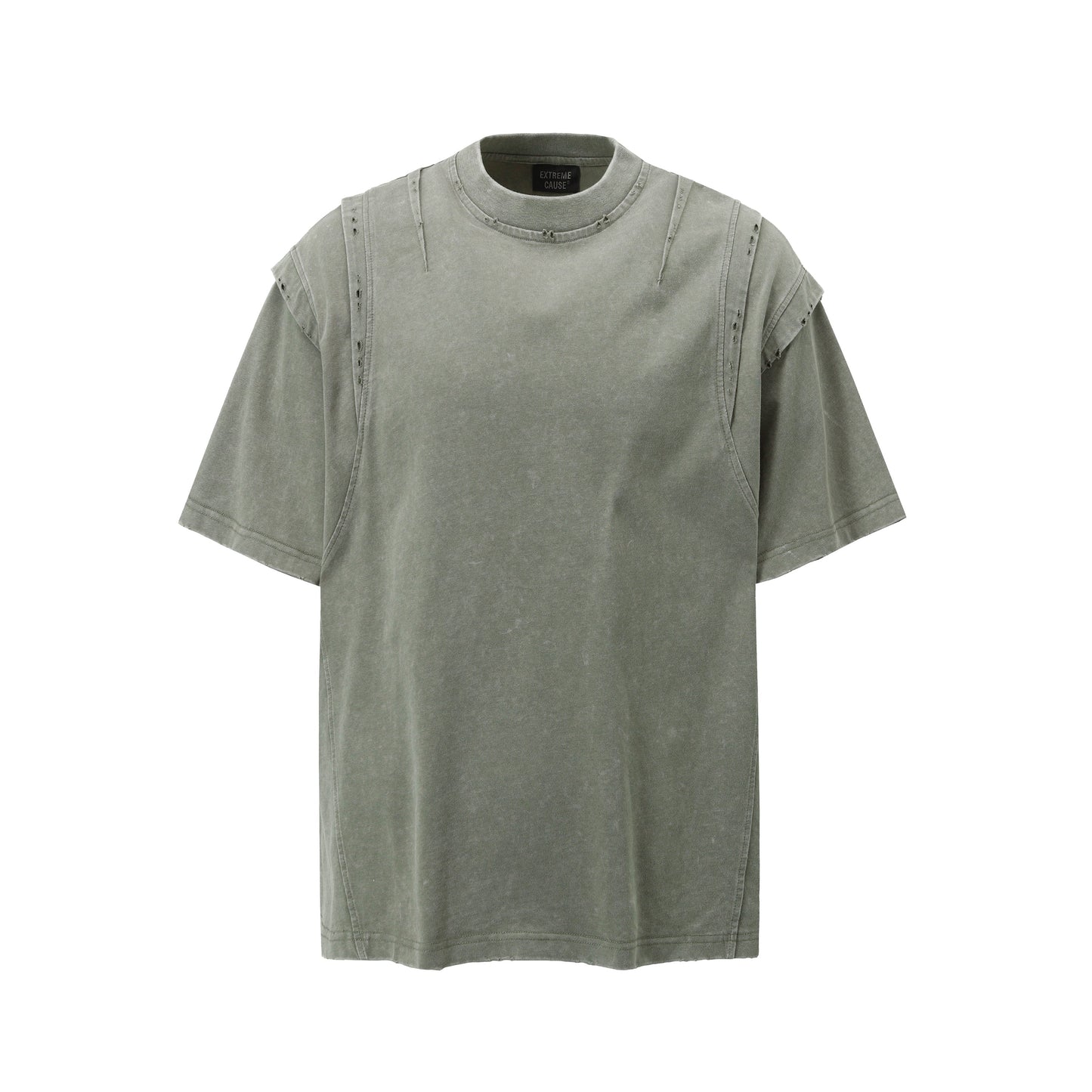 Layered Stitching | Washed T-Shirt - Luxuryurbanwear