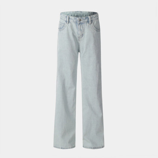 Light Blue Vintage | Straight Jeans - Luxuryurbanwear