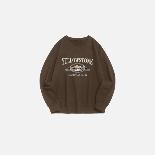 Yellow Stone Mountain Graphic Sweatshirt - Luxuryurbanwear