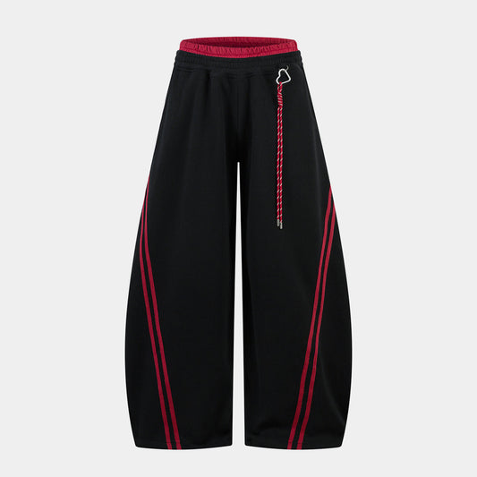 Red Stripe | Loose Street Pants - Luxuryurbanwear