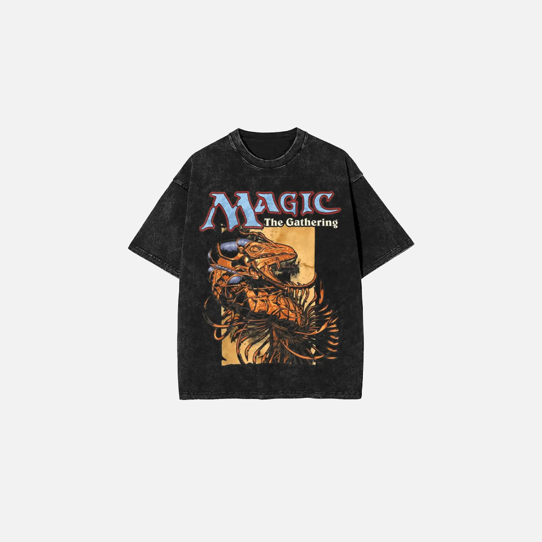 Vintage Washed Monster Desk Cotton T-Shirt - Luxuryurbanwear