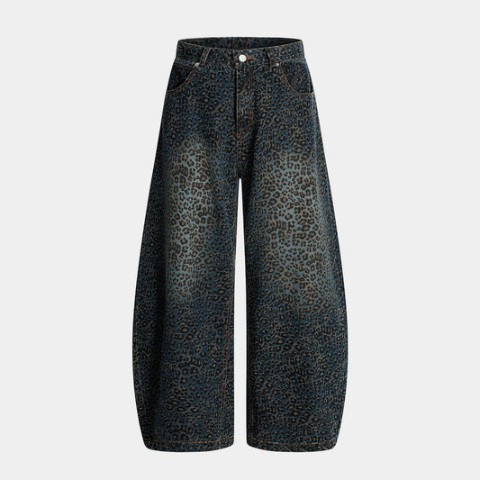 Leopard Print | Denim Street Barrel Jeans - Luxuryurbanwear