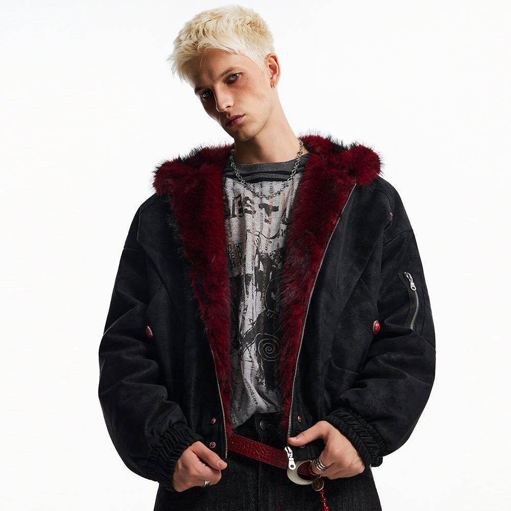 Dark Contrast | Hooded Winter Jacket - Luxuryurbanwear