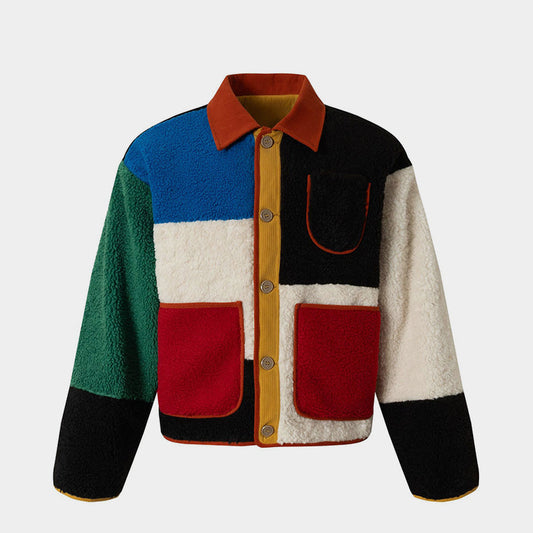 Color Blocking | Panel Fleece Coat - Luxuryurbanwear