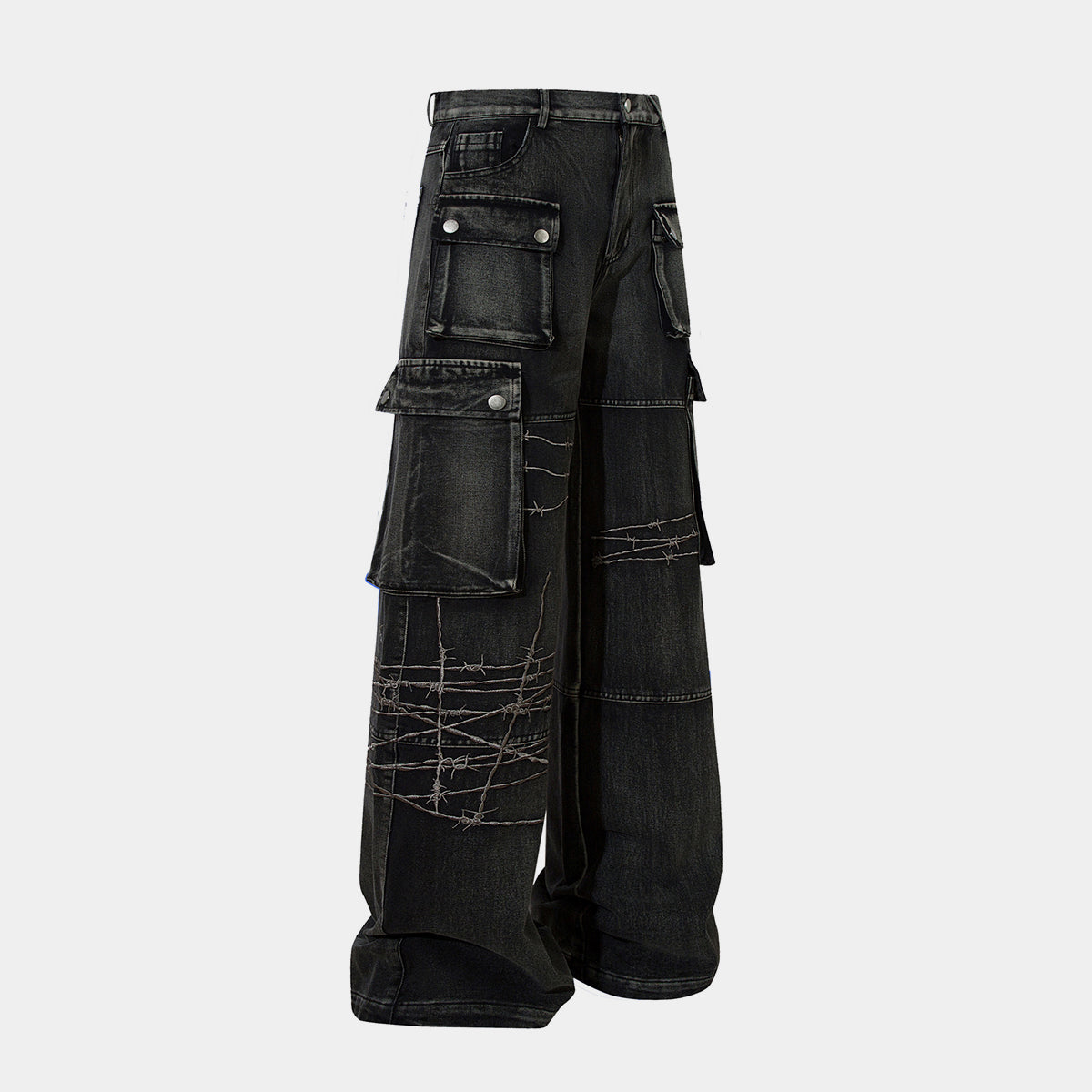 Barbed Wire Print | Baggy Jeans - Luxuryurbanwear