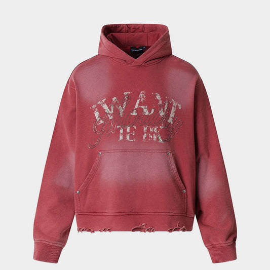 Letter Print | Oversized Washed Hoodie - Luxuryurbanwear