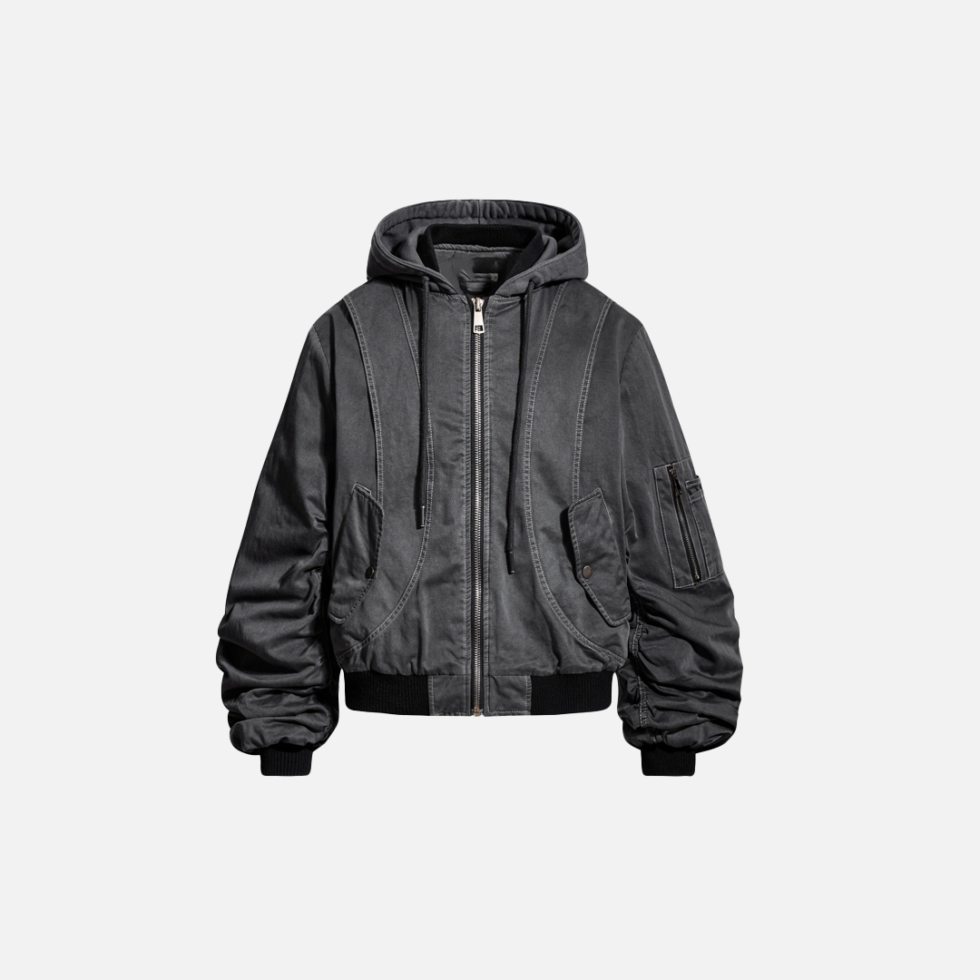 Streetwear Heavy Industry Quilted Hooded Jacket - Luxuryurbanwear