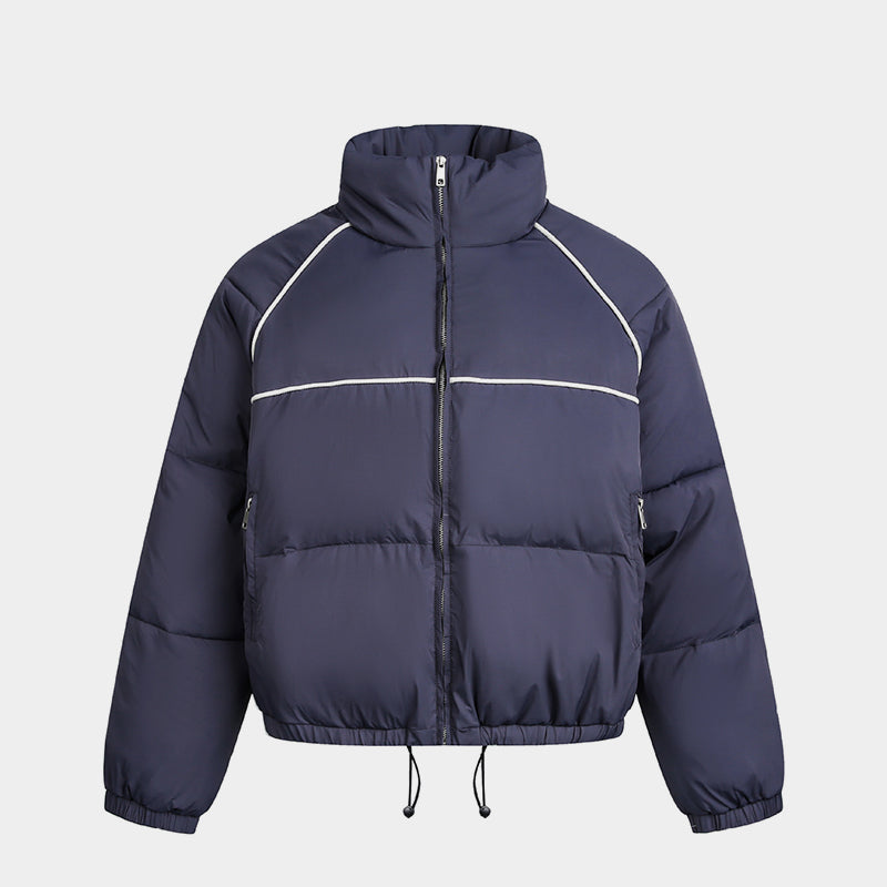 Panel Stitching | Stand Collar Coat - Luxuryurbanwear