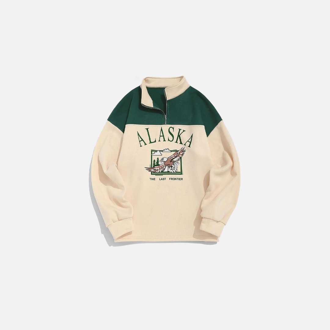 Vintage Alaska Graphic Fleece Sweatshirt - Luxuryurbanwear