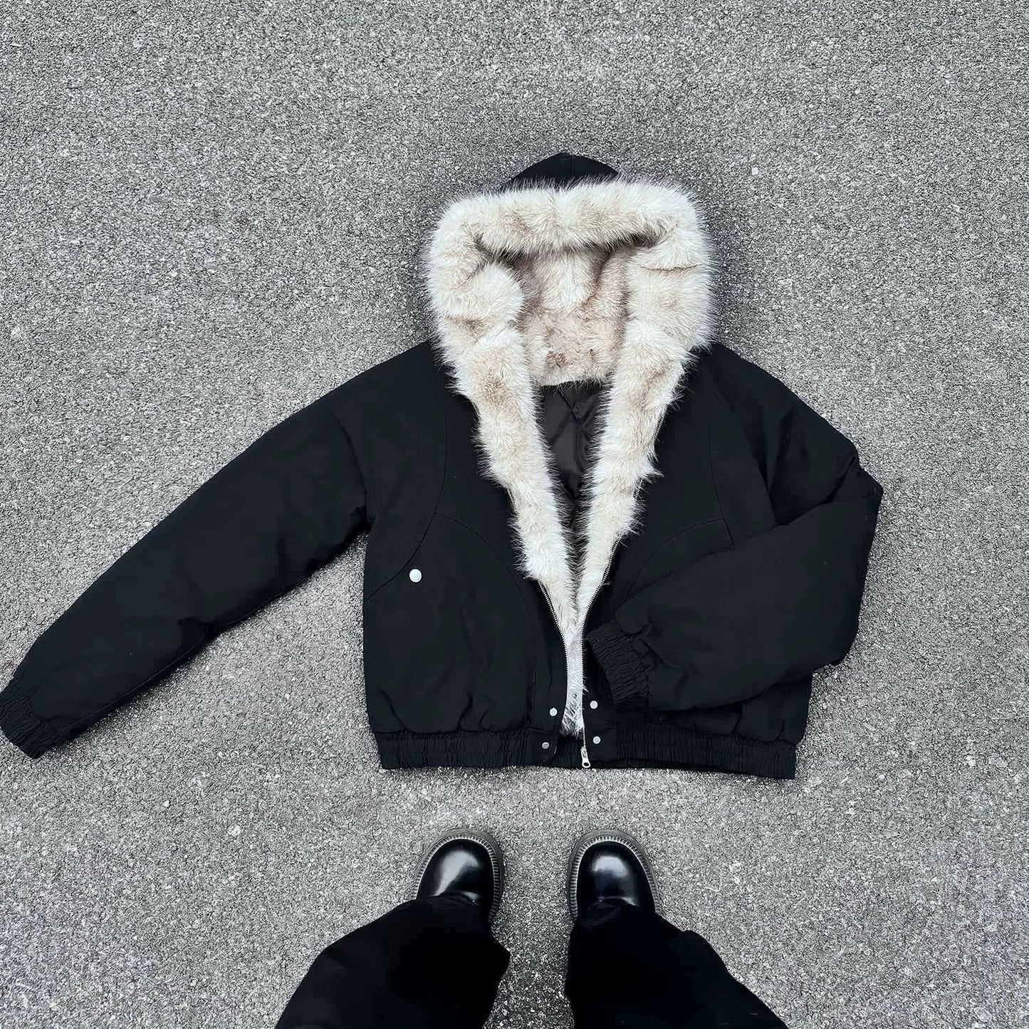 Spliced Fur | Hooded Quilted Jacket - Luxuryurbanwear