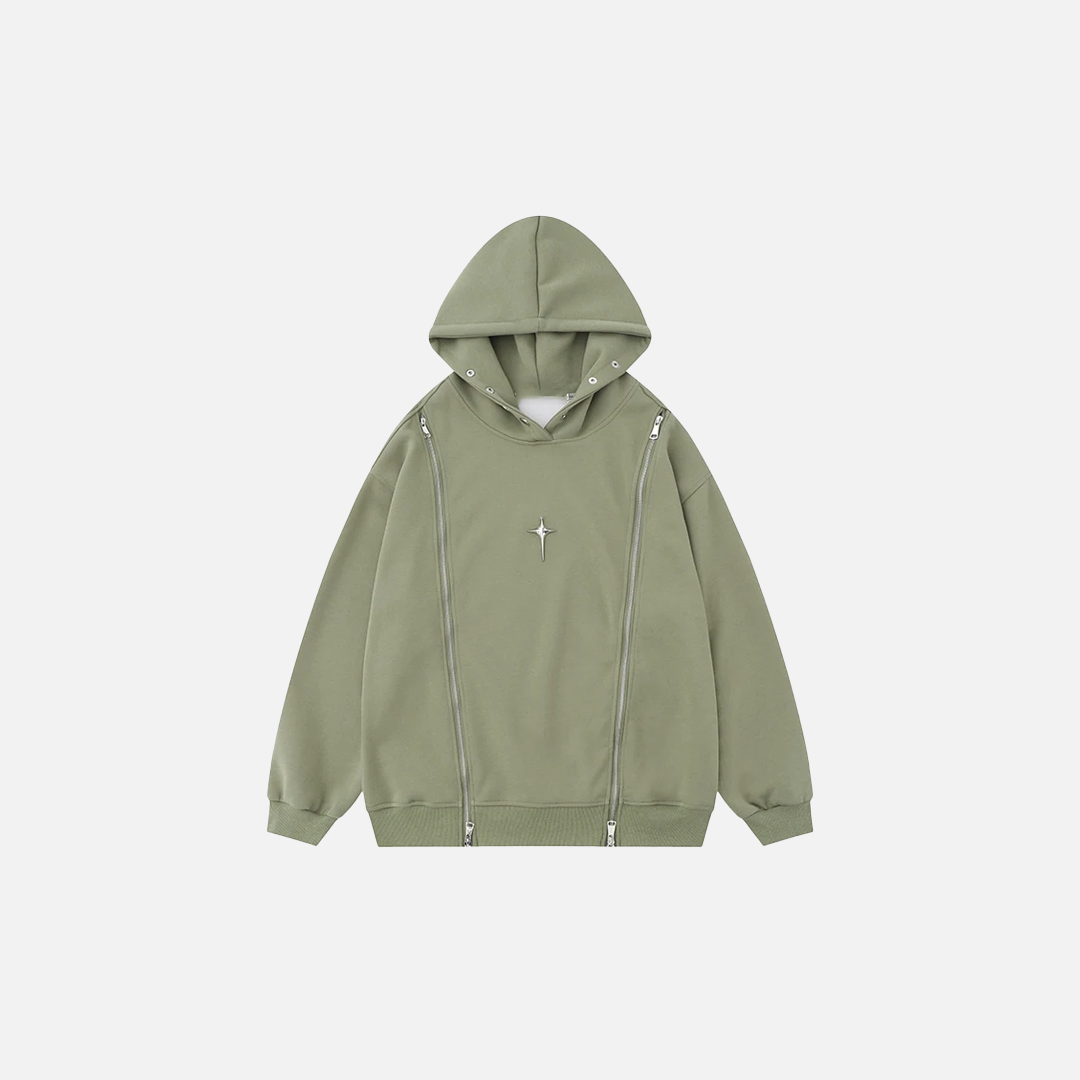 Streetwear Autumn Loose Sense Zip-Up Hoodie - Luxuryurbanwear