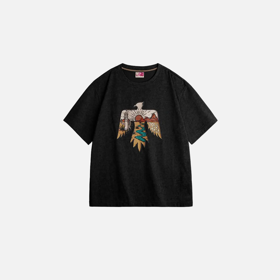 Thunderbird Print Retro Style Embroidered T-Shirt - Luxuryurbanwear