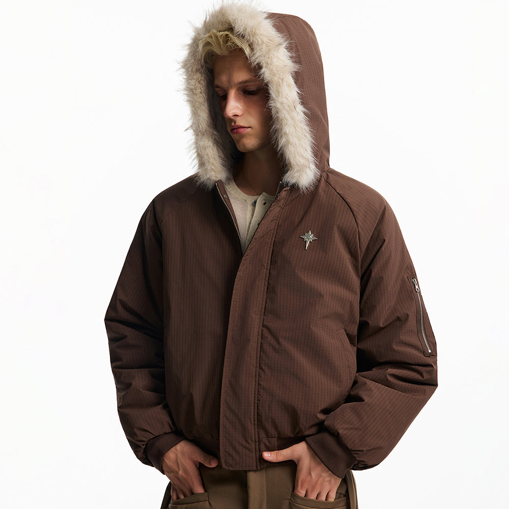 Star Rivets| Padded Bomber Jacket - Luxuryurbanwear