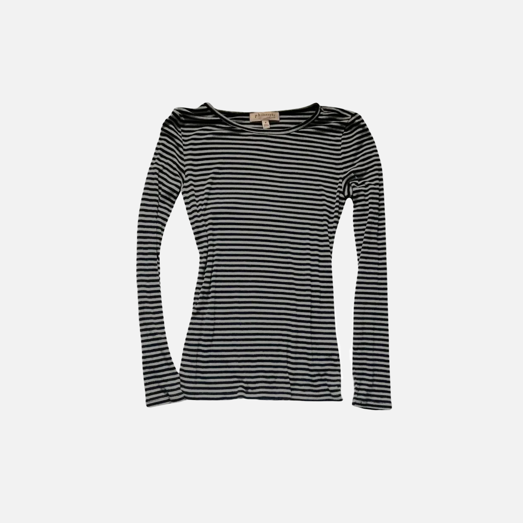 Vintage Striped Slim Fit Long T-Shirt - Luxuryurbanwear