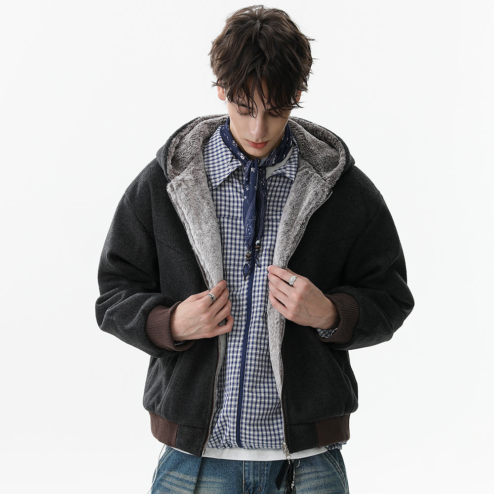 Reversible Plush | Hooded Winter Jacket - Luxuryurbanwear