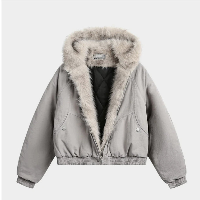 Spliced Fur | Hooded Quilted Jacket - Luxuryurbanwear