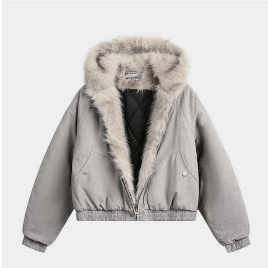 Spliced Fur | Hooded Quilted Jacket - Luxuryurbanwear
