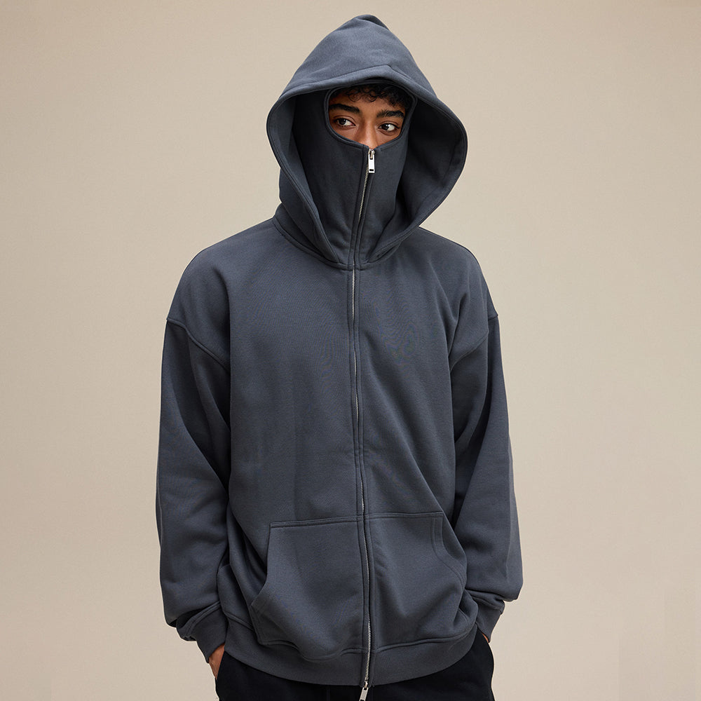 Windproof Mask | Oversized Zip Up Hoodie - Luxuryurbanwear