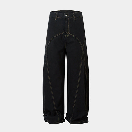 Geometric Stitch | Black Jeans - Luxuryurbanwear