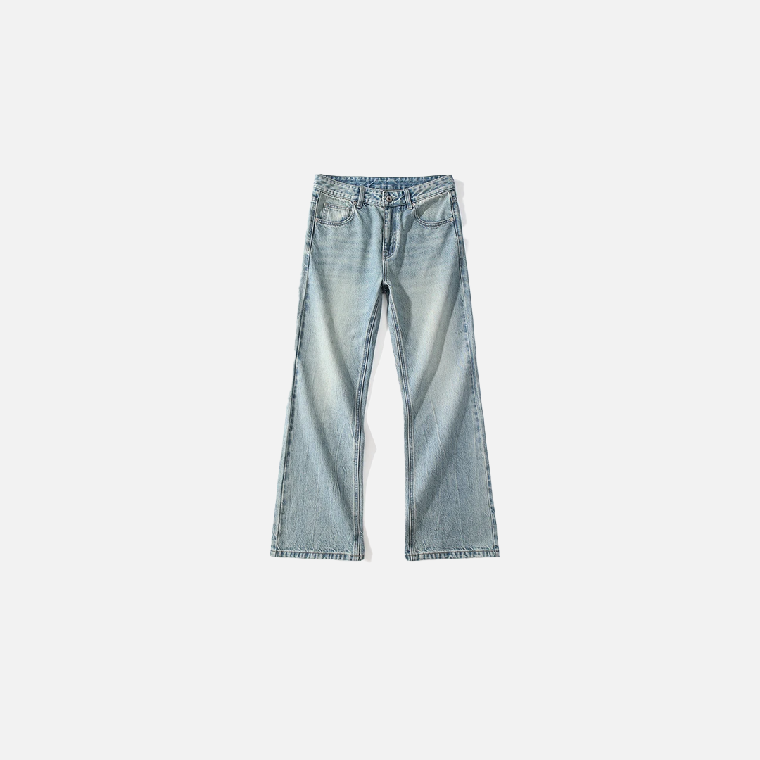 Light Blue Flared Bootcut Jeans - Luxuryurbanwear