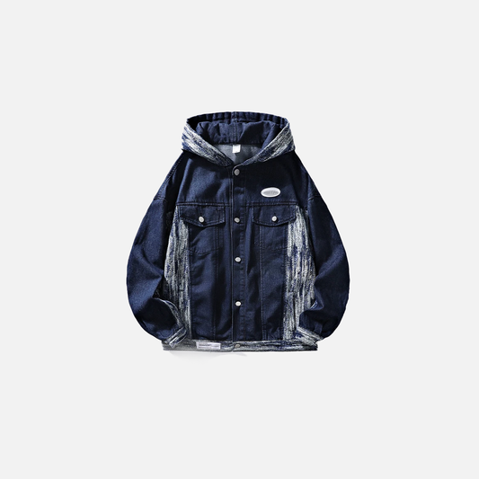 American Retro Spliced Denim Jacket - Luxuryurbanwear
